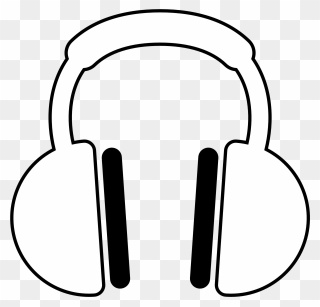 Music Black And White Listening To Music Clipart Black - White Headphones Vector Png Transparent Png