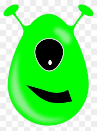 Green Eyes Clipart Logo - Green Alien With One Eye - Png Download
