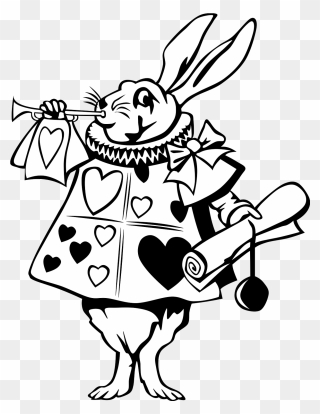 Clipart Info - Alice In Wonderland Clipart Black And White - Png Download