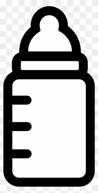 Baby Bottle Clipart Black And White - Png Download