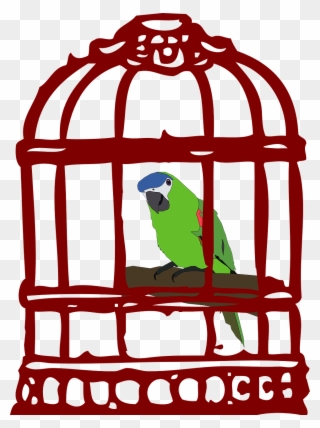 Clipart Black And White Stock Cage Clipart Caged Animal - Bird In Cage Clipart - Png Download