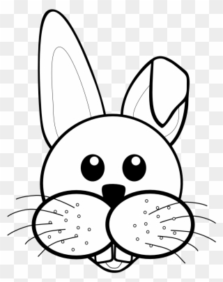 Rabbit Black And White Bunny Black And White Bunny - Animal Face Coloring Pages Clipart