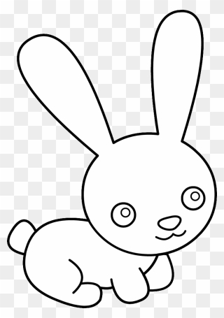 Fast Rabbit Clipart - Cute Rabbit Cartoon Black And White - Png Download