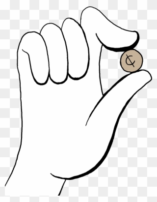 A Perfect World - Cartoon Hand Holding Penny Clipart