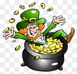 Clip Art Free Library Revolutionary With A Pot - Leprechaun Sitting On Pot Of Gold - Png Download