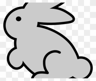 Easter Clipart Simple - Black And White Rabbit Outline - Png Download