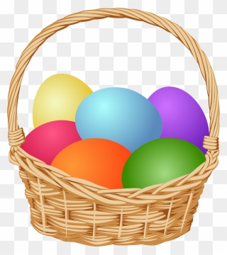 Basket With Easter Eggs Clip Art Image - Apples In A Basket Clip Art - Png Download