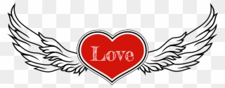 Heart With Wings Clipart - Heart With Wings Png Transparent Png