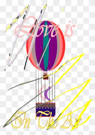 E-card Love Is In The Air Hot Air Balloon 08 Sep - Graphic Design Clipart