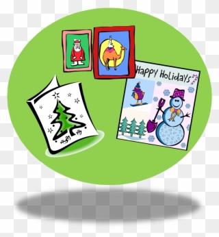 Clip Art Christmas Cards - Happy Holidays Card Clipart - Png Download