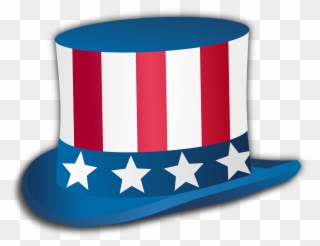 Independence Day United States Top Hat Costume - Uncle Sam Hat Clipart - Png Download