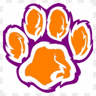 Tiger Paw White Orange Purple Clip Art At Clipart Library - Wildcat Paw - Png Download