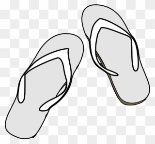 Sandal Clipart Black And White - Flip Flops Clipart Black And White - Png Download