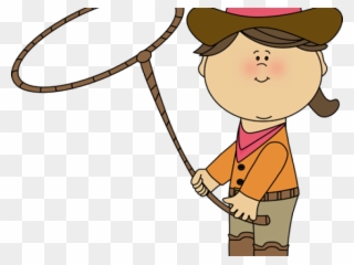 Clip Art Freeuse Stock Cowgirl Clipart - Cowboy With Lasso Clipart - Png Download