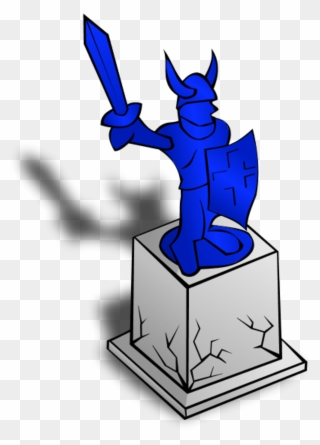 Knight Statue Holding Sword And Shield - Statue Clip Art - Png Download