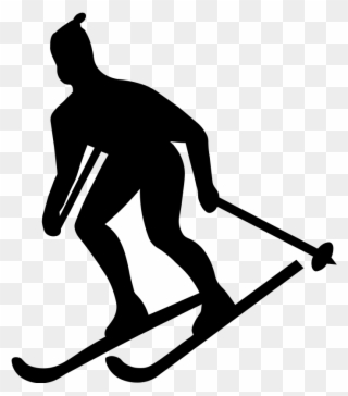 Skier Silhouette - Winter Olympic Sport Silhouettes Clipart