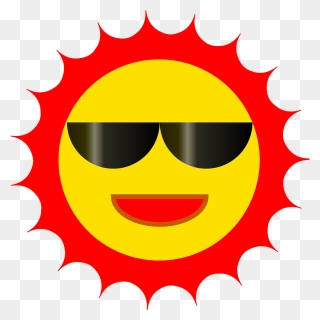 Summer Clipart Sunny - Sun With Glasses Png Transparent Png