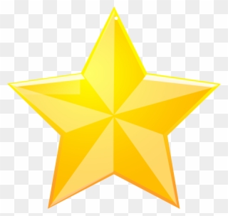 Shaded Yellow Star Clip Art - Star Transparent Background - Png Download
