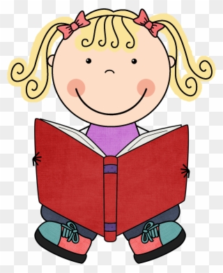 Clipart Child Book - Clipart Kid Reading - Png Download