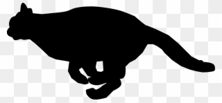 Black Cat Kitten Felidae Running - Cat Running Clip Art - Png Download