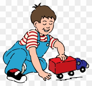 Clip Art Children Playing - Boy Playing With Toy - Png Download