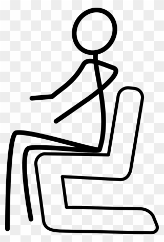 Seated Stick Figure Clipart, Vector Clip Art Online, - Stick Figure Sitting On Chair - Png Download