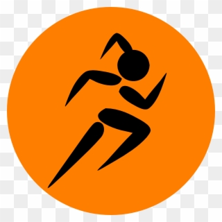 Girl Running - Orange Cross Country Symbol Clipart