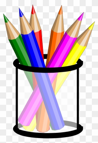 Pencil Cup Clip Art - Coloured Pencils Clip Art - Png Download