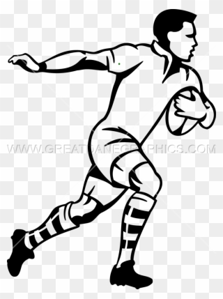 Collection Of Rugby Black And White - Rugby Player Line Drawing Clipart