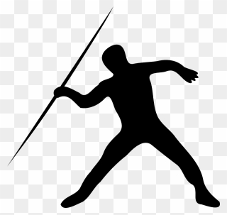 Track & Field Sports Running Sprint Silhouette - Javelin Thrower Silhouette Clipart