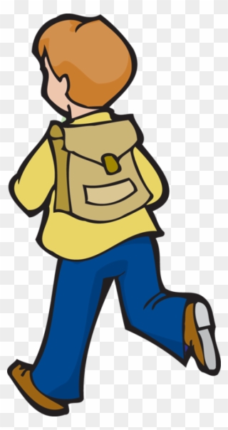 Boy With School Bag Clipart - Png Download