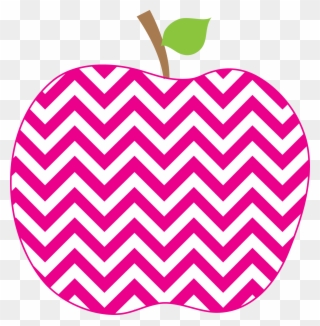 28 Collection Of Chevron Apple Clipart - Pink Chevron Apple - Png Download