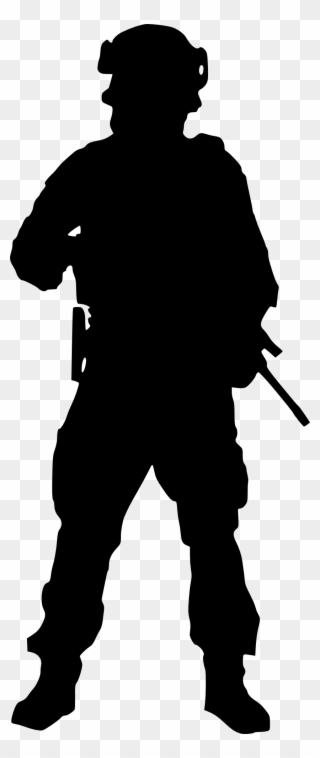 Running Soldier Silhouette - Soldier Silhouette Transparent Background Clipart