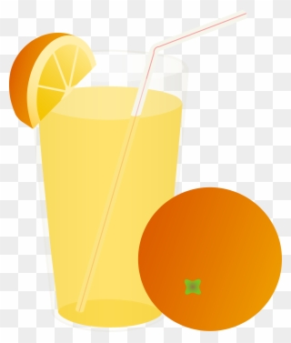 Cup Clipart Straw - Orange Juice Cartoon Transparent Background - Png Download