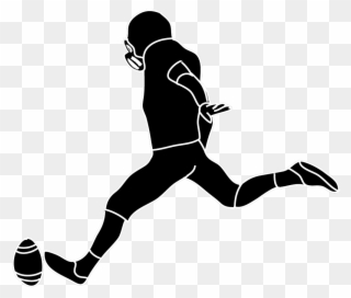Sports Cliparts Silhouette - Football Player Kicking Clipart - Png Download