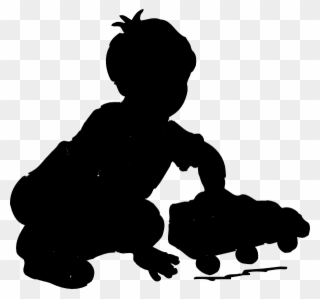 Boy Playing Silhouette Clip Art - Children Playing Clip Art - Png Download
