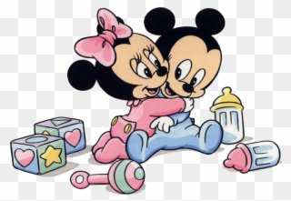 Baby Mickey And Minnie Mouse Clip Art - Mickey And Minnie Mouse Baby - Png Download