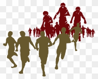 Escape From Idea To Have An Horror - Zombie Running Silhouette Clipart