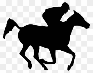 Exciting Race Horse Silhouette Clipart Arabian Racehorse - Silhouette Horse Racing Png Transparent Png