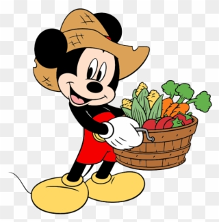 Mickey Mouse Clip Art - Mickey Mouse With Vegetables - Png Download