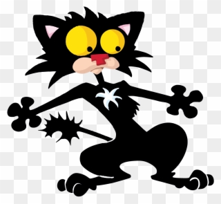 Scaredy Cat Clipart Cartoon Running Away By Polkan - Bad Kitty Meets The Baby - Png Download