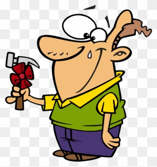 Father's Day Clipart - Cartoon Guy Hammer - Png Download