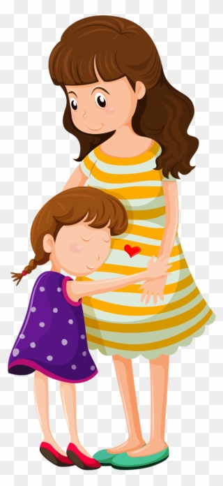 Mommy Love ‿✿⁀°••○ Familie Ist, Schwangerschaft, Grafiken, - Mother And Daughter Hugging Cartoon Clipart