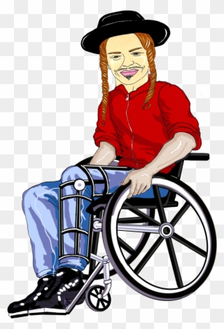 Orthodox Jew In A Wheel Chair - Jew In A Wheelchair Clipart
