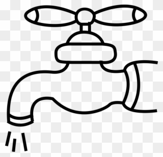 Sink Vector Tap - Line Art Clipart