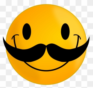 Smile With Mustache Clipart, Vector Clip Art Online, - Smiley Moustache - Png Download