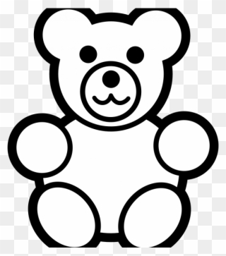 Line Drawing Teddy Bear - Bear Clip Art Black And White - Png Download
