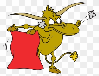 Red Bull Clipart Comic - Bull And Red Cloth - Png Download