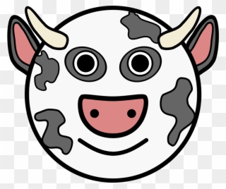 Graphic Library Bull Face Clipart - Cartoon Cow Head - Png Download