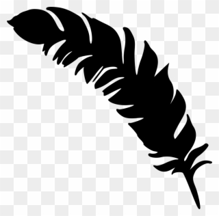 Feather Clipart Simple - Feather Clipart Black And White - Png Download